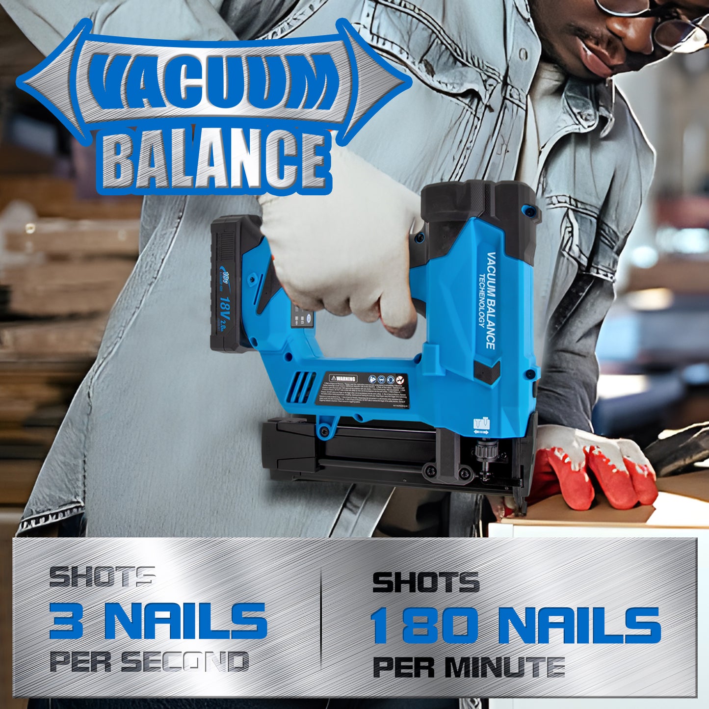 Ti18-p635D Pin Nailer 23 Gauge Cordless, Nail Gun Battery Powered, 4000 Nails per Charge, Brad Nailer Drives 5/8" to 1-3/8" Nails